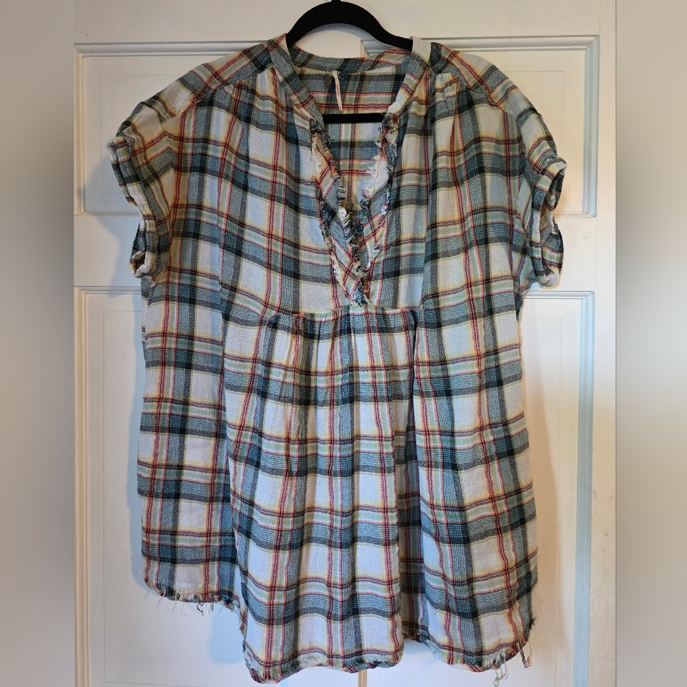 Free People Northern Bound Plaid Tunic